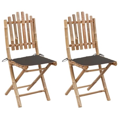 Sillas de jardín plegables 2 unidades bambú con cojines von , Gartenstühle - Ref: Foro24-3063995, Preis: 119,37 €, Rabatt: %
