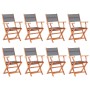 Sillas jardín plegables 8 uds madera eucalipto textilene gris von , Gartenstühle - Ref: Foro24-3086965, Preis: 522,84 €, Raba...