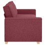Sofá de 3 plazas Rojo Vino 180 cm Tela