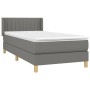 Cama box spring con colchón tela gris oscuro 90x190 cm