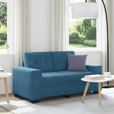 Sofá Loveseat Azul 120 cm de Terciopelo de , Sofás - Ref: Foro24-4105119, Precio: 218,27 €, Descuento: %