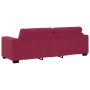 Sofá de 3 plazas Rojo Vino 180 cm de Terciopelo von , Sofas - Ref: Foro24-4105138, Preis: 256,87 €, Rabatt: %