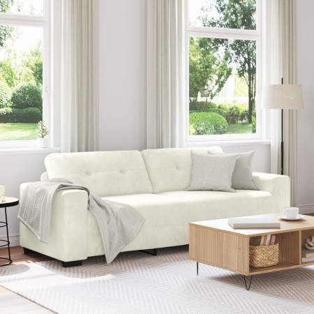 Sofá de 3 plazas en crema de 180 cm de terciopelo by , Sofas - Ref: Foro24-4105142, Price: 263,85 €, Discount: %