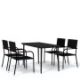 Juego de comedor de jardín 5 piezas negro by , Garden sets - Ref: Foro24-3099591, Price: 219,07 €, Discount: %