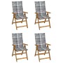 Sillas de jardín reclinables 4 uds madera maciza acacia cojines by , Garden chairs - Ref: Foro24-3065361, Price: 334,69 €, Di...