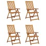 Sillas de jardín reclinables 4 uds madera maciza acacia cojines by , Garden chairs - Ref: Foro24-3065361, Price: 334,69 €, Di...