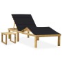 Tumbona de jardín con mesa y cojín de madera de pino impregnada von , Liegen - Ref: Foro24-3065871, Preis: 140,87 €, Rabatt: %