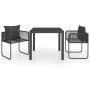 Set de comedor de jardín de 3 piezas PVC ratán negro by , Garden sets - Ref: Foro24-3060100, Price: 302,00 €, Discount: %