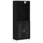 Aparador alto madera contrachapada negro 69,5x34x180 cm de , Aparadores - Ref: Foro24-3189302, Precio: 174,14 €, Descuento: %