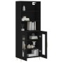 Aparador alto madera contrachapada negro 69,5x34x180 cm de , Aparadores - Ref: Foro24-3189302, Precio: 174,14 €, Descuento: %