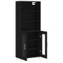 Aparador alto madera contrachapada negro 69,5x34x180 cm de , Aparadores - Ref: Foro24-3189302, Precio: 174,14 €, Descuento: %