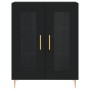 Aparador alto madera contrachapada negro 69,5x34x180 cm de , Aparadores - Ref: Foro24-3189302, Precio: 174,14 €, Descuento: %