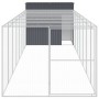 Caseta perros con corral acero galvanizado gris 214x865x181 cm de , Casetas para perros - Ref: Foro24-3189134, Precio: 793,91...