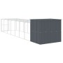 Caseta perros con corral acero galvanizado gris 214x865x181 cm de , Casetas para perros - Ref: Foro24-3189134, Precio: 793,91...