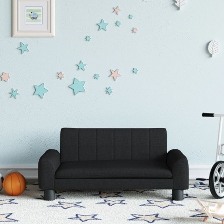 Sofá para niños de tela negro 70x45x30 cm by , Baby and Toddler Furniture - Ref: Foro24-3196273, Price: 78,84 €, Discount: %