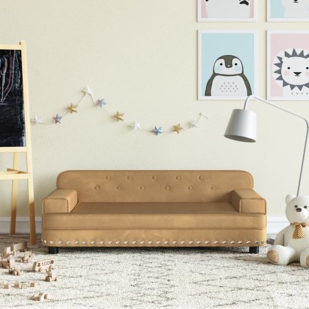 Sofá para niños de terciopelo marrón 90x53x30 cm by , Baby and Toddler Furniture - Ref: Foro24-3196284, Price: 91,39 €, Disco...