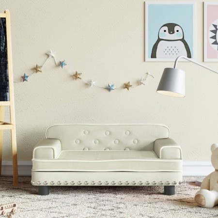 Sofá para niños de terciopelo crema 70x45x30 cm by , Baby and Toddler Furniture - Ref: Foro24-3196299, Price: 88,96 €, Discou...