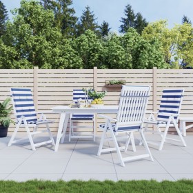 Cojines para sofá de palés 4 uds tela azul y blanco a rayas von , Kissen für Stühle und Sofas - Ref: Foro24-361254, Preis: 72...