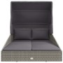 Tumbona con toldo plegable ratán sintético gris 200x114x128 cm by , Outdoor beds - Ref: Foro24-362274, Price: 332,40 €, Disco...