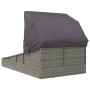 Tumbona con toldo plegable ratán sintético gris 200x114x128 cm by , Outdoor beds - Ref: Foro24-362274, Price: 332,40 €, Disco...