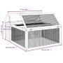 Conejera de madera maciza de pino marrón 117,5x97x47,5 cm von , Käfige und Lebensräume für Kleintiere - Ref: Foro24-172286, P...
