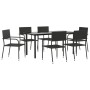 Juego de comedor de jardín 7 piezas ratán sintético negro by , Garden sets - Ref: Foro24-3156751, Price: 313,92 €, Discount: %
