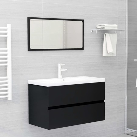Juego de muebles de baño 2 pzas madera contrachapada negro de vidaXL, Muebles de baño - Ref: Foro24-804882, Precio: 67,41 €, ...