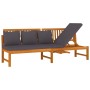 Sofá cama con cojín madera maciza acacia gris 200x60x75 cm by , Outdoor beds - Ref: Foro24-312145, Price: 365,08 €, Discount: %