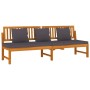 Sofá cama con cojín madera maciza acacia gris 200x60x75 cm by , Outdoor beds - Ref: Foro24-312145, Price: 365,08 €, Discount: %