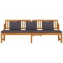 Sofá cama con cojín madera maciza acacia gris 200x60x75 cm by , Outdoor beds - Ref: Foro24-312145, Price: 365,08 €, Discount: %