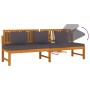 Sofá cama con cojín madera maciza acacia gris 200x60x75 cm by , Outdoor beds - Ref: Foro24-312145, Price: 365,08 €, Discount: %