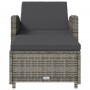 Tumbona de jardín con cojín de ratán sintético gris oscuro by , Loungers - Ref: Foro24-317178, Price: 221,91 €, Discount: %