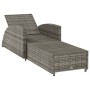 Tumbona de jardín con cojín de ratán sintético gris oscuro by , Loungers - Ref: Foro24-317178, Price: 221,91 €, Discount: %