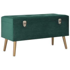 Banco con compartimento de terciopelo verde 80 cm by , Benches for halls and storage - Ref: Foro24-329929, Price: 97,16 €, Di...