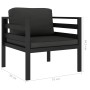 Sofá individual con cojines aluminio antracita von , Modulare Sofas für den Außenbereich - Ref: Foro24-49241, Preis: 222,58 €...