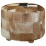 Puf de piel genuina redondo 50x50x45 cm de , Otomanas - Ref: Foro24-244548, Precio: 157,26 €, Descuento: %