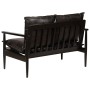 Sofá de 2 plazas cuero auténtico con madera de acacia negro von , Sofas - Ref: Foro24-246483, Preis: 535,69 €, Rabatt: %