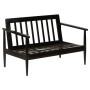 Sofá de 2 plazas cuero auténtico con madera de acacia negro von , Sofas - Ref: Foro24-246483, Preis: 535,69 €, Rabatt: %