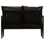 Sofá de 2 plazas cuero auténtico con madera de acacia negro von , Sofas - Ref: Foro24-246483, Preis: 535,69 €, Rabatt: %