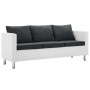 Sofá de 3 plazas de cuero sintético blanco y gris oscuro by , Sofas - Ref: Foro24-247175, Price: 385,28 €, Discount: %