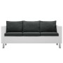 Sofá de 3 plazas de cuero sintético blanco y gris oscuro by , Sofas - Ref: Foro24-247175, Price: 385,28 €, Discount: %
