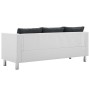 Sofá de 3 plazas de cuero sintético blanco y gris oscuro by , Sofas - Ref: Foro24-247175, Price: 385,28 €, Discount: %