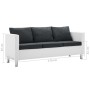 Sofá de 3 plazas de cuero sintético blanco y gris oscuro by , Sofas - Ref: Foro24-247175, Price: 385,28 €, Discount: %