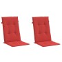 Cojín silla de jardín respaldo alto 2 uds tela rojo 120x50x3 cm by , Cushions for chairs and sofas - Ref: Foro24-43187, Price...