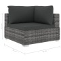 Set de muebles de jardín 4 pzas y cojines ratán sintético gris de , Conjuntos de jardín - Ref: Foro24-46779, Precio: 368,18 €
