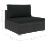 Set muebles de jardín 6 piezas y cojines ratán sintético negro de , Conjuntos de jardín - Ref: Foro24-46772, Precio: 618,77 €...