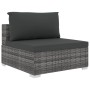 Set de muebles de jardín 9 pzas y cojines ratán sintético gris de , Conjuntos de jardín - Ref: Foro24-46787, Precio: 846,76 €...