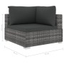 Set de muebles de jardín 9 pzas y cojines ratán sintético gris de , Conjuntos de jardín - Ref: Foro24-46787, Precio: 846,76 €...