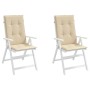 Cojín silla de jardín respaldo alto 2 uds tela beige 120x50x3cm by , Cushions for chairs and sofas - Ref: Foro24-47542, Price...