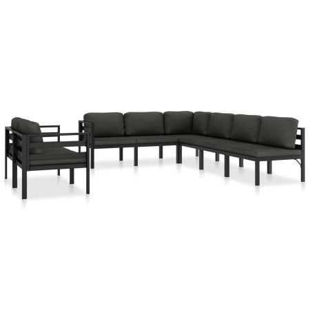 Set muebles de jardín 8 pzas y cojines aluminio gris antracita by , Garden sets - Ref: Foro24-49234, Price: 1,00 €, Discount: %